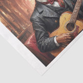 Een nobele doberman hond spelen gitaar in een pub tissuepapier (Detail)