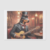 Een nobele doberman hond spelen gitaar in een pub tissuepapier (Voorkant)