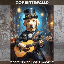 Een nobele Labrador hond spelen gitaar - Tissuepapier