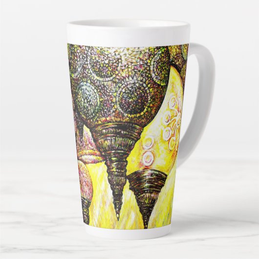 Een nog groter idee van kleur latte mok (Rechterhoek)