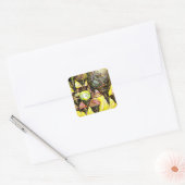 Een nog groter idee van kleur vierkante sticker (Envelop)