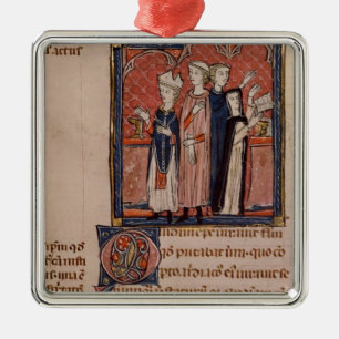 Een non die haar geloften en massa neemt metalen ornament