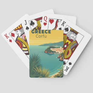 Een Nostalgische Klassieke Reisposter – Griekenlan Pokerkaarten