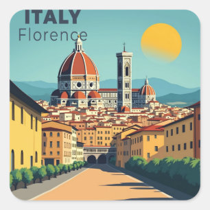 Een Nostalgische Klassieke Reisposter – Italië Flo Vierkante Sticker