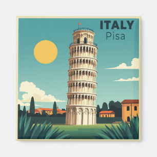 Een Nostalgische Klassieke Reisposter – Italië Pis Magneet