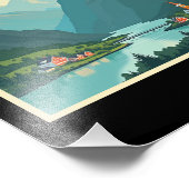 Een nostalgische klassieke reisposter – Noorwegen  Foto Afdruk (Hoek)