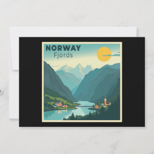 Een nostalgische klassieke reisposter – Noorwegen Kaart