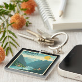 Een nostalgische klassieke reisposter – Noorwegen  Sleutelhanger (Voorkant Rechts)