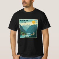 Een nostalgische klassieke reisposter – Noorwegen