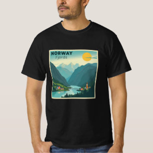 Een nostalgische klassieke reisposter – Noorwegen T-shirt