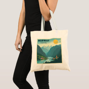 Een nostalgische klassieke reisposter – Noorwegen Tote Bag