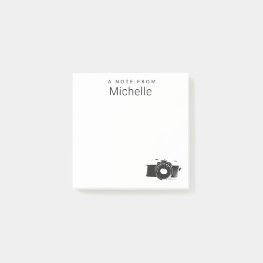 Een nota van de Fotograficamera van de Naam van de Post-it® Notes (Voorkant)