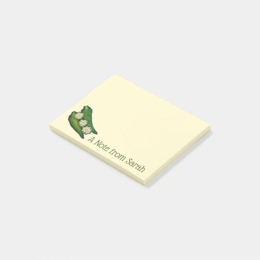Een nota van de gepersonaliseerde Okra Southern Fo Post-it® Notes (Schuin)