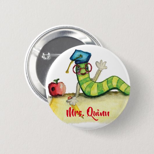 Een nota van de leraar ronde button 5,7 cm (Voorkant /achterkant)