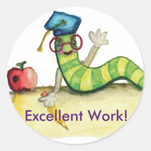 Een nota van de leraar ronde sticker (Voorkant)