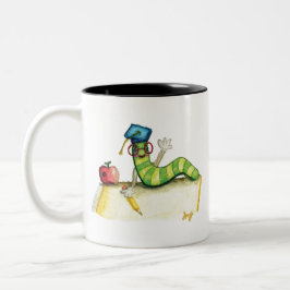 Een nota van de leraar tweekleurige koffiemok