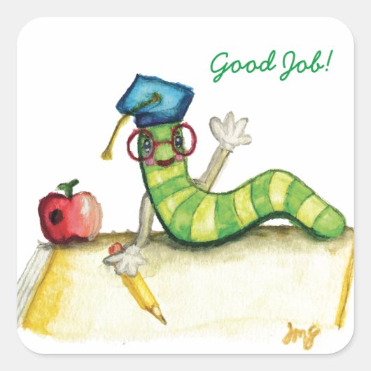 Een nota van de leraar vierkante sticker (Voorkant)