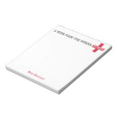 Een nota van de schoolverpleegkundigen notitieblok (Linkerzijde)