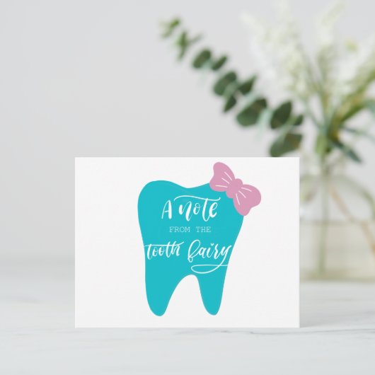 Een nota van de Tooth Fairy Briefkaart (Staand voorkant)