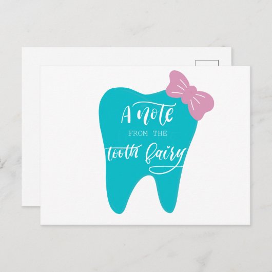 Een nota van de Tooth Fairy Briefkaart (Voorkant / Achterkant)