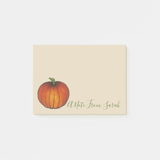 Een nota van gepersonaliseerde Halloween Harvest P Post-it® Notes (Voorkant)