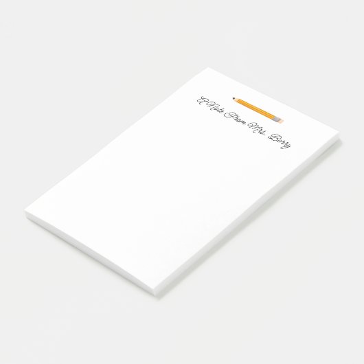 Een nota van het lerarenpotlood post-it® notes (Schuin)