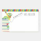 Een nota van leraar met een boekworm post-it® notes (Voorkant)