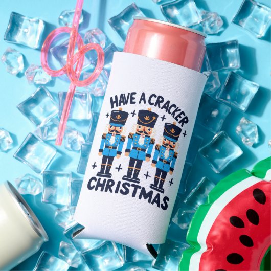 Een notenkraker kerstmis seltzer blikjeskoeler (Insitu Zomer)