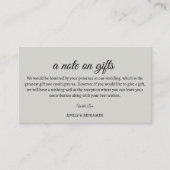 Een notitie over de Kaart voor cadeaubruiloft (Voorkant)