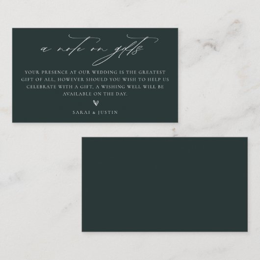 Een notitie over de Kaart voor cadeaubruiloft (Voorkant / Achterkant)