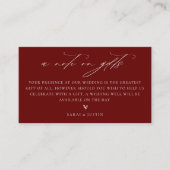 Een notitie over de Kaart voor cadeaubruiloft (Voorkant)