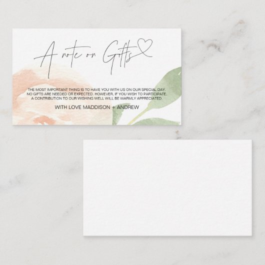 Een notitie over een cadeaubon voor gesteentjes me informatiekaartje (Voorkant / Achterkant)