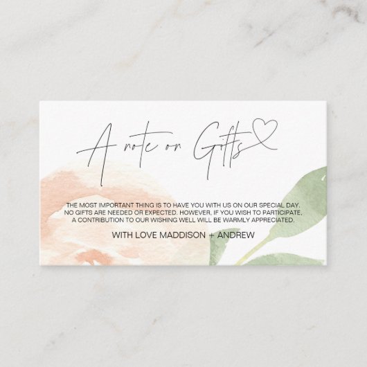 Een notitie over een cadeaubon voor gesteentjes me informatiekaartje (Voorkant)