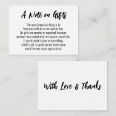 Een notitie over geschenken Casual handschrift bru Informatiekaartje (Voorkant / Achterkant)