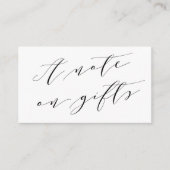 Een notitie over geschenken Elegant minimalistisch Informatiekaartje (Voorkant)