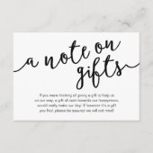 Een notitie over geschenken, huwelijksreis fonds C Informatiekaartje (Voorkant)