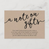 Een notitie over geschenken, huwelijksreis fonds C Informatiekaartje (Voorkant)