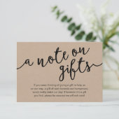 Een notitie over geschenken, huwelijksreis fonds C Informatiekaartje (Staand voorkant)