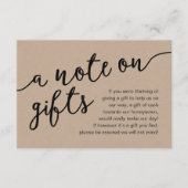 Een notitie over geschenken, huwelijksreis fonds C Informatiekaartje (Voorkant)