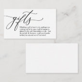 Een notitie over geschenken, huwelijksreis wens informatiekaartje (Voorkant / Achterkant)