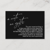 Een notitie over geschenken Modern handschrift bru Informatiekaartje (Voorkant)