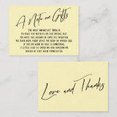 Een notitie over geschenken Moderne handschrift Tr Informatiekaartje (Voorkant / Achterkant)