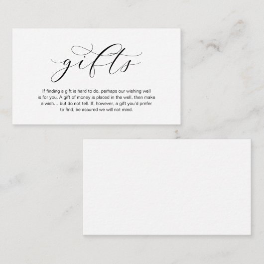 Een notitie over geschenken, mooie luxe informatiekaartje (Voorkant / Achterkant)