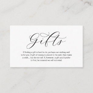 Een notitie over huwelijkscadeaus, Beautiful Elega Informatiekaartje
