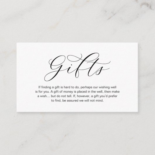 Een notitie over Huwelijkscadeaus, een prachtige l Informatiekaartje (Voorkant)