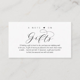 Een notitie over Huwelijkscadeaus, een prachtige l Informatiekaartje