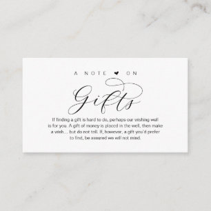 Een notitie over Huwelijkscadeaus, een prachtige l Informatiekaartje