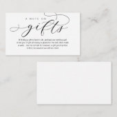 Een notitie over Huwelijkscadeaus, een prachtige l Informatiekaartje (Voorkant / Achterkant)