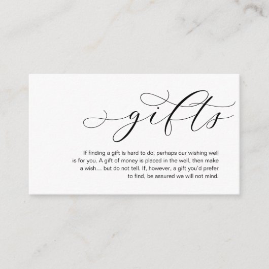 Een notitie over Huwelijkscadeaus, een prachtige l Informatiekaartje (Voorkant)