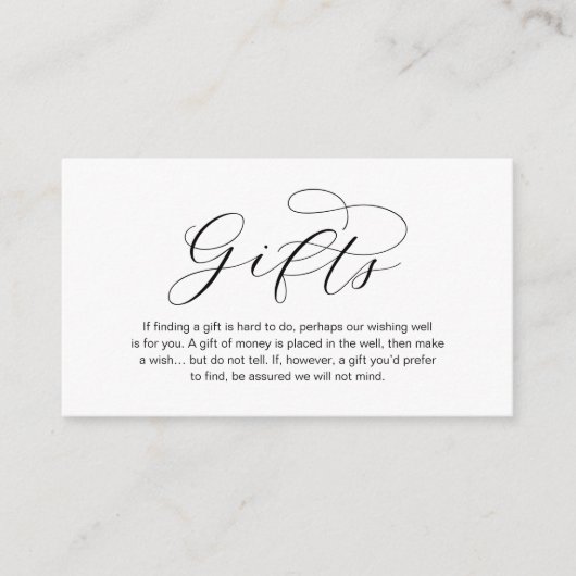 Een notitie over Huwelijkscadeaus, een prachtige l Informatiekaartje (Voorkant)